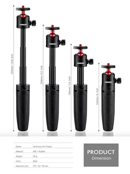 Mini statyw z przedłużką selfie STICK LAMMCOU
