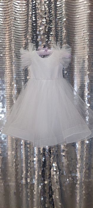 Нові сяючі дитячі новорічні сукні на 3-6 років, сніжинка,зірочка, фея