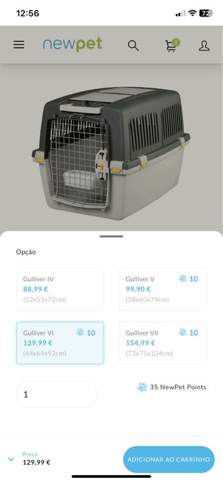 Transportadora cao Gulliver