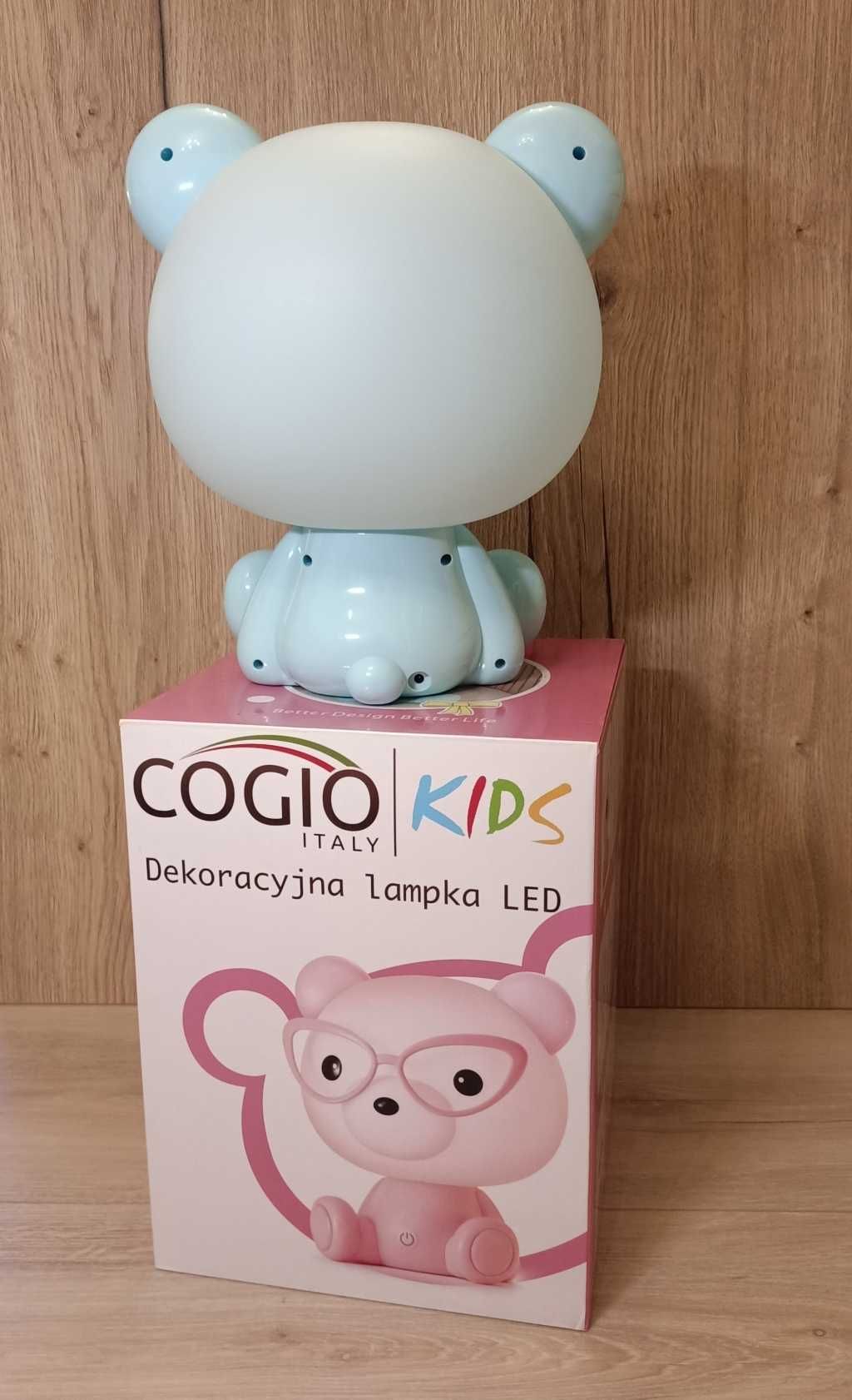 Lampka nocna dla dzieci miś okularnik LED 3 tryby