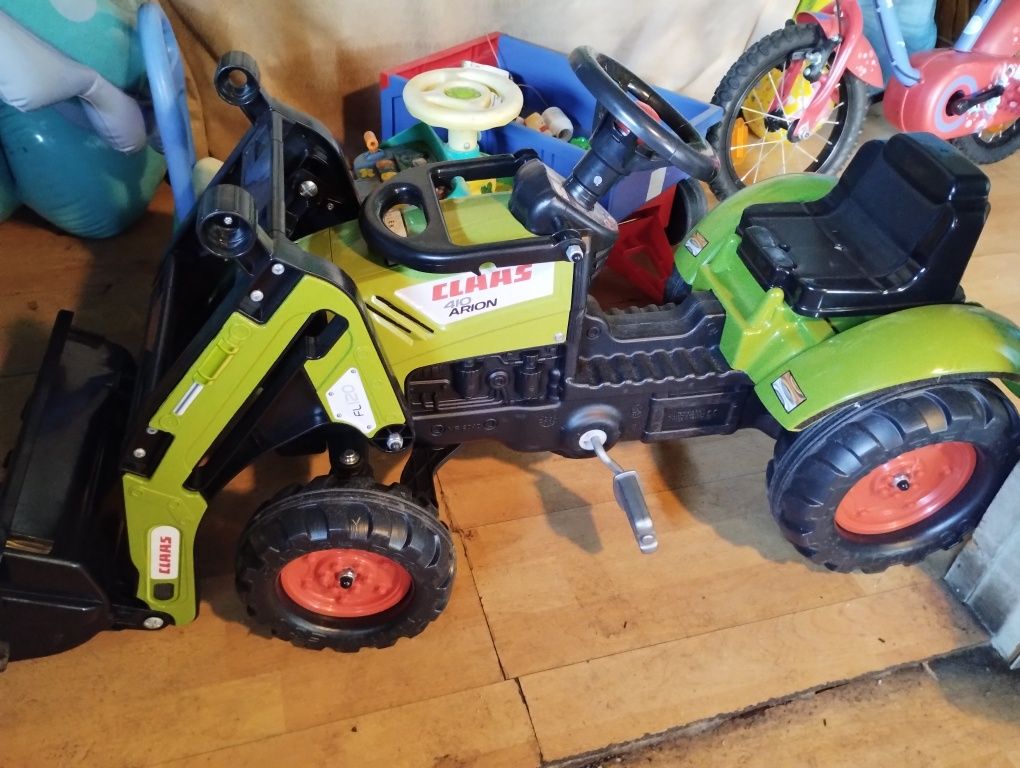 Traktor z przyczepą i łopatą jeździk rowerek