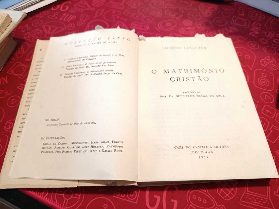 O Matrimónio Cristão, Jacques Leclercq, Coimbra, 1953