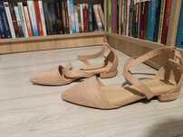 Seastar blue sandałki pudrowy róż buty płaskie szpic 38