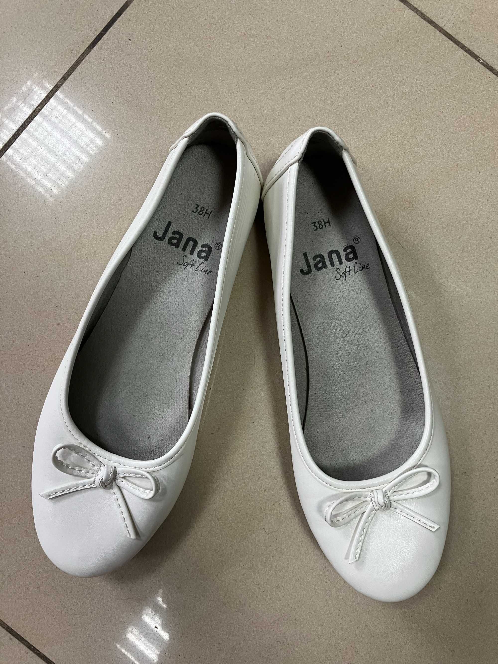 Baleriny Jana Soft Line białe rozm.38