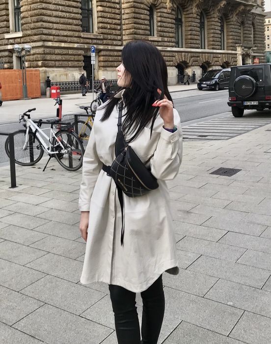 Тренч Zara, тренч з екошкіри зара, білий плащ zara