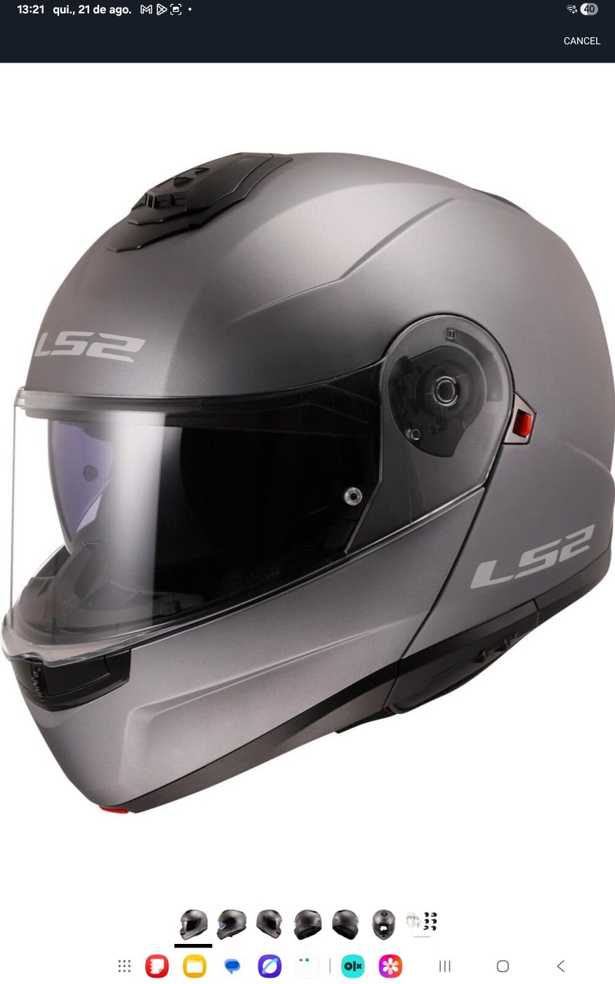 LS2 STROBE II  Modular para Motocicleta em Titânio Fosco L
