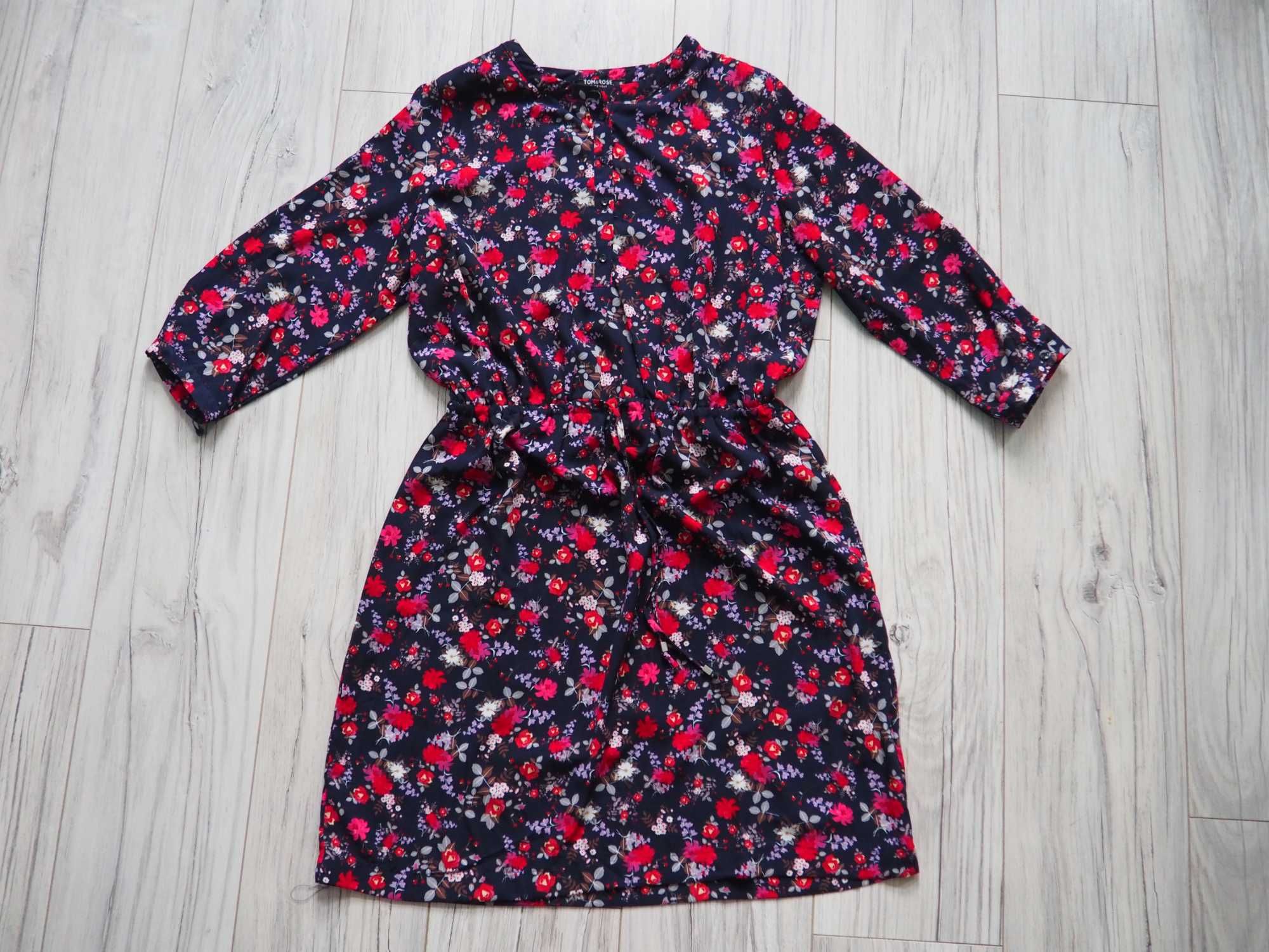 Tom&rose sukienka damska w kwiaty 42/xl + torebka
