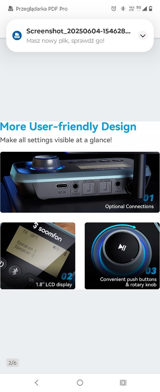 Adapter audio bluetooth 5.0 nadajnik - odbiornik