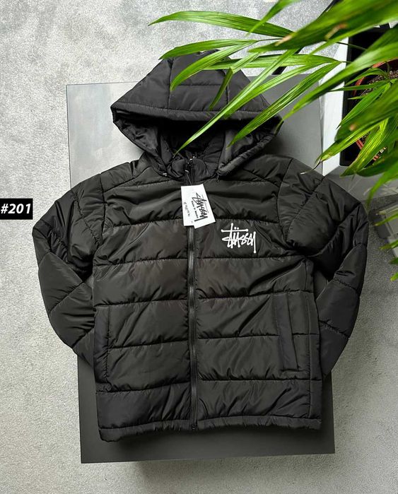 Новая куртка Стусси Черная • Пуховик мужской Stussy • S M L XL XXL