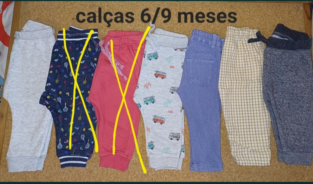 Conjunto de Calças 6/9 meses, bebé/criança. Bom estado