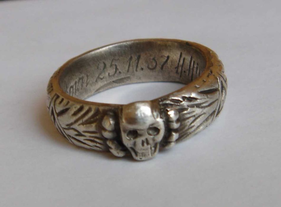Наградное серебреное кольцо Totenkopf 1937 г , II WW