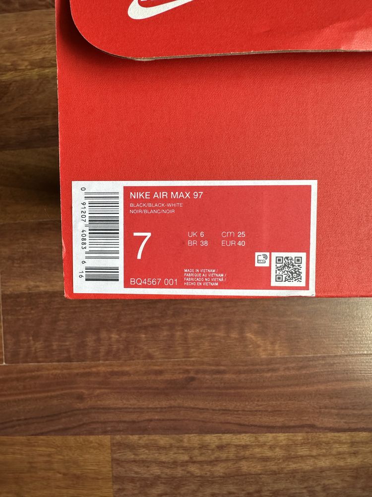 NIKE Air Max 97 Czarne DOWÓD ZAKUPU Buty Sneakersy Obuwie 40/ dł 25 cm