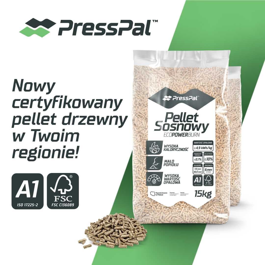 Pellet sosnowy 6mm A1 certyfikat FSC - PRODUCENT PressPal