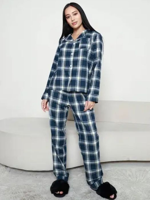 Тепла фланелева жіноча піжама, одяг для дому QC brand, розмір L