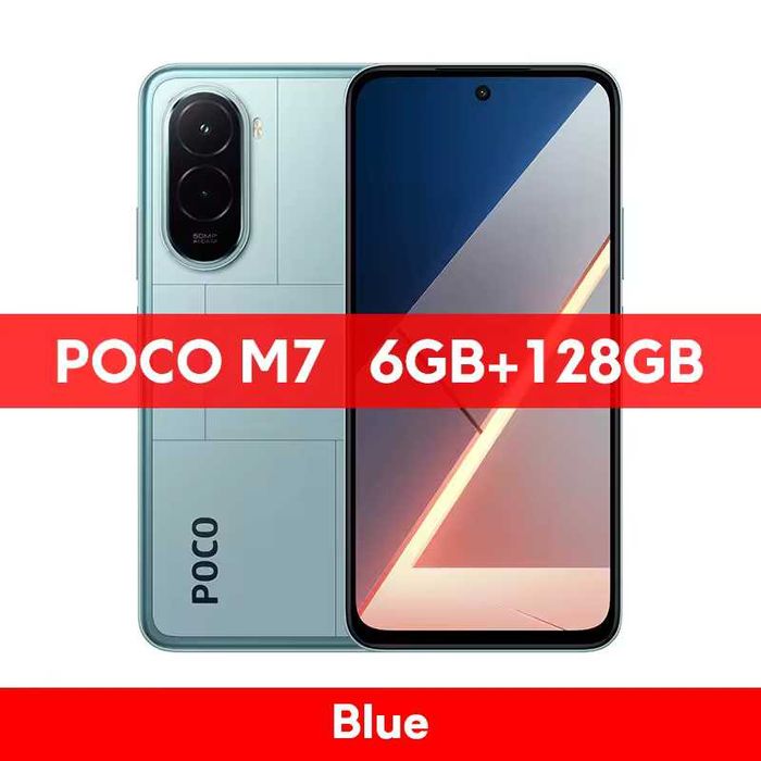 ••• Xiaomi POCO M7 • 6/128 GB • Global • Black • Blue
