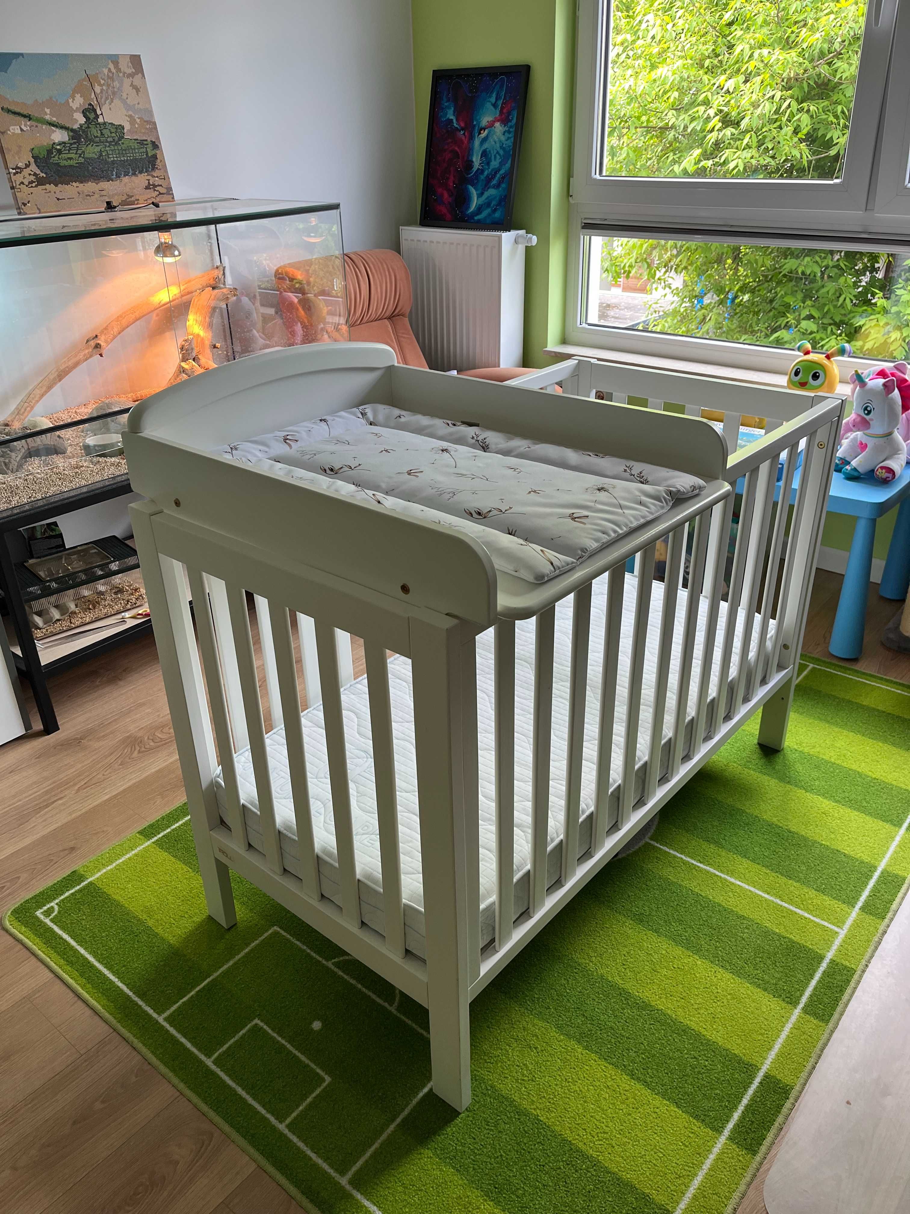 Łóżeczko Troll+monitor oddechu Babysense+przewijak+akcesoria
