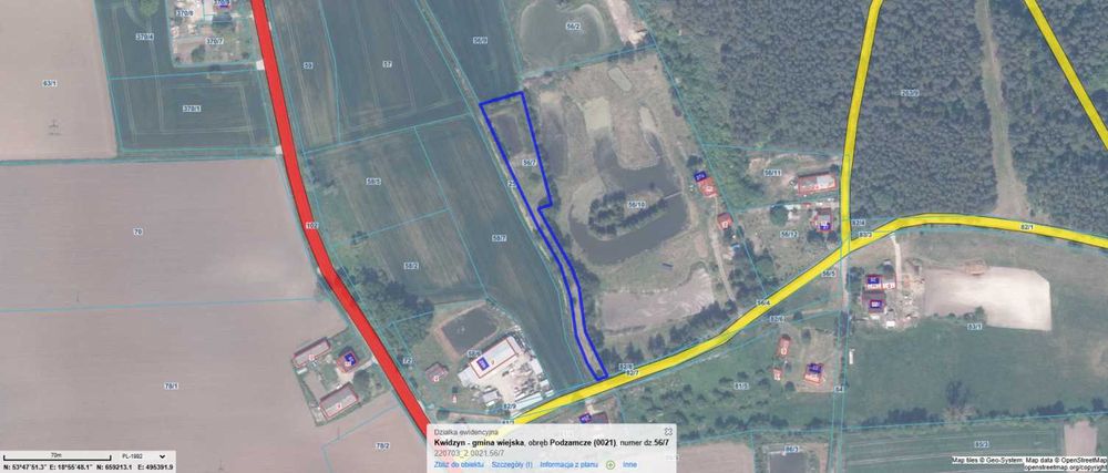 Działka budowlana ze stawem / działka rekreacyjna 2500 m2