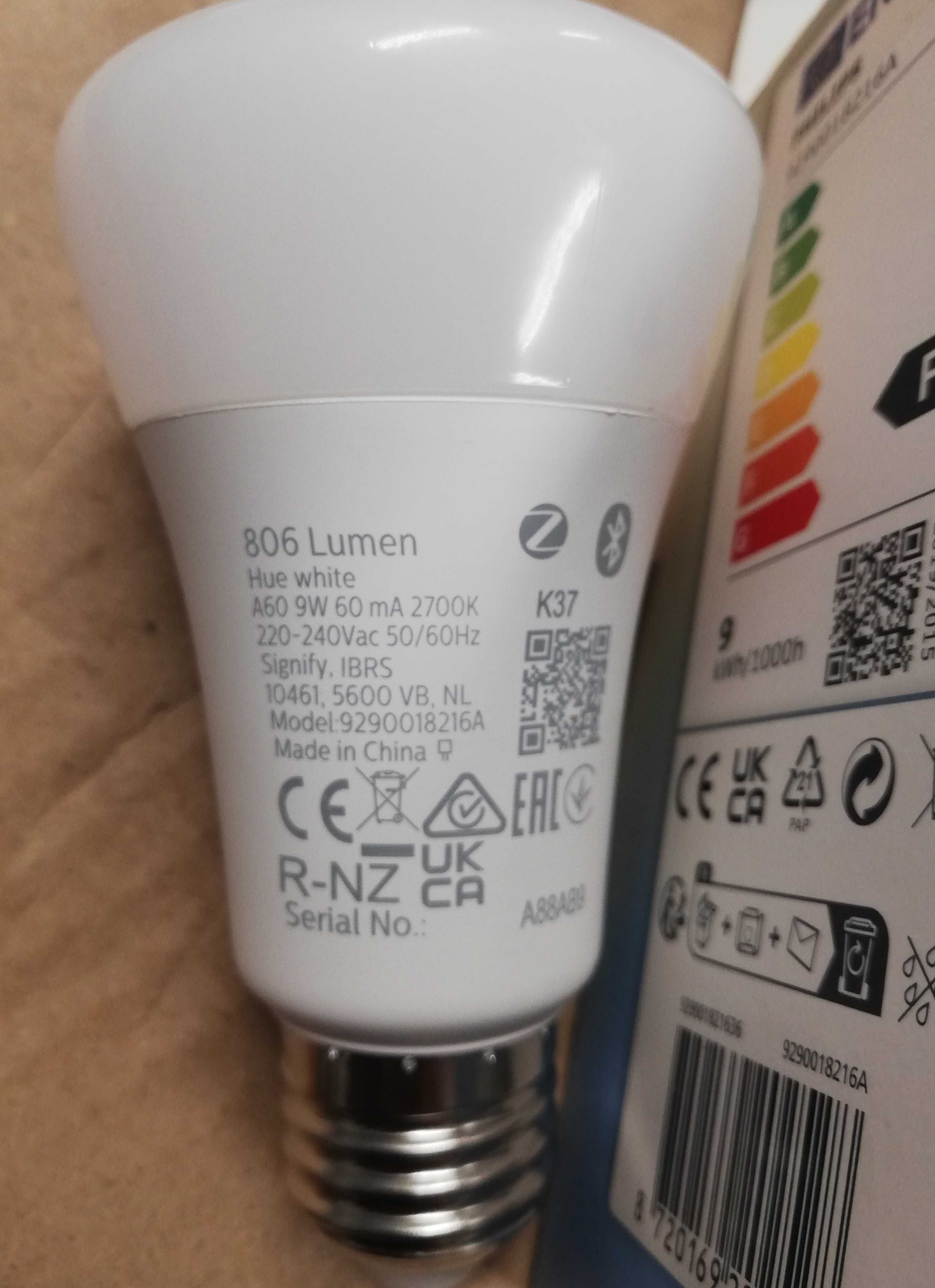 Philips Hue white - dwie żarówki E27 światło białe 806 lm