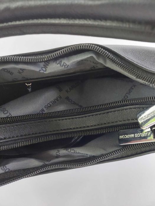 Сумка жіноча багет на два відділення чорна Karlos Marconi