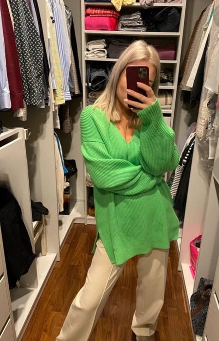 59%вовни, яскравий светр s-m-l h&m