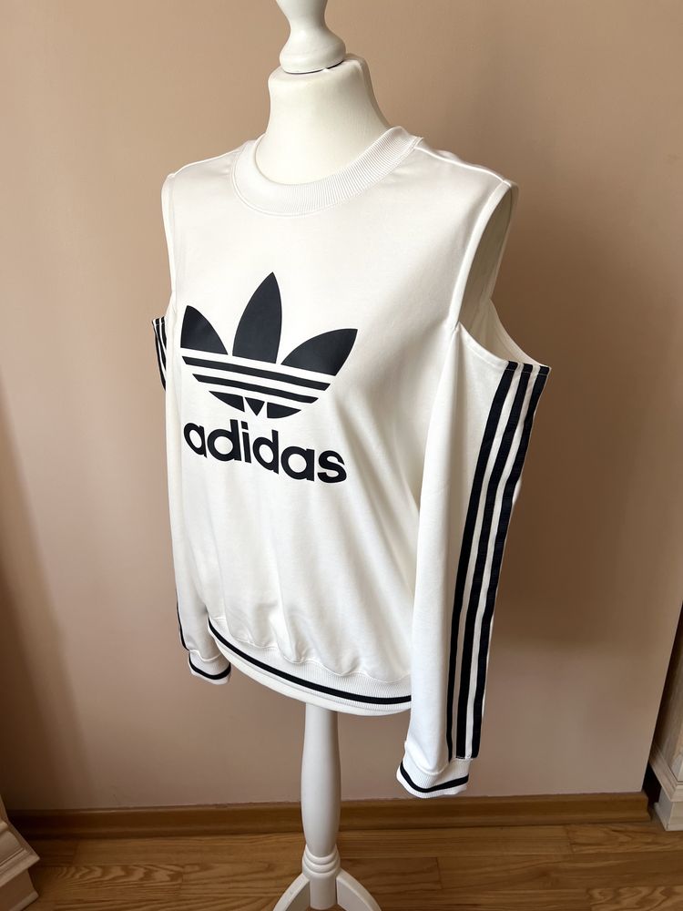 Bluza adidas klasyczna oryginalna unikatowa z odkrytymi ramionami