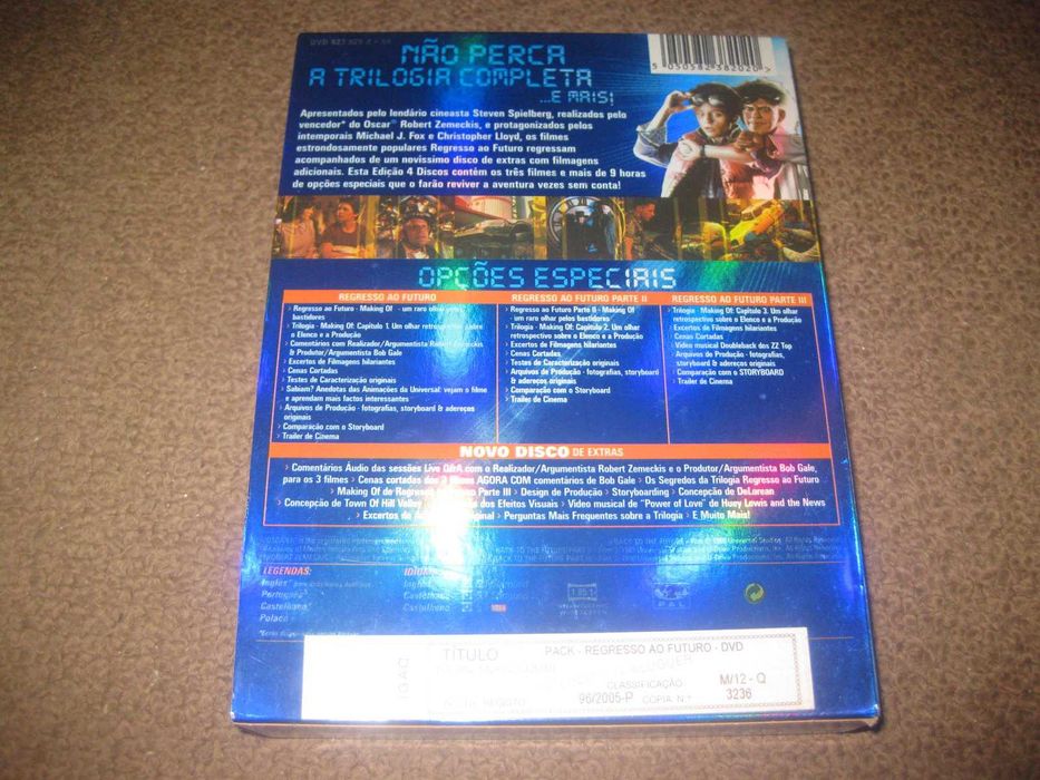 Colecção Completa DVD "Regresso ao Futuro" Digipack+1 Disco de Extras!