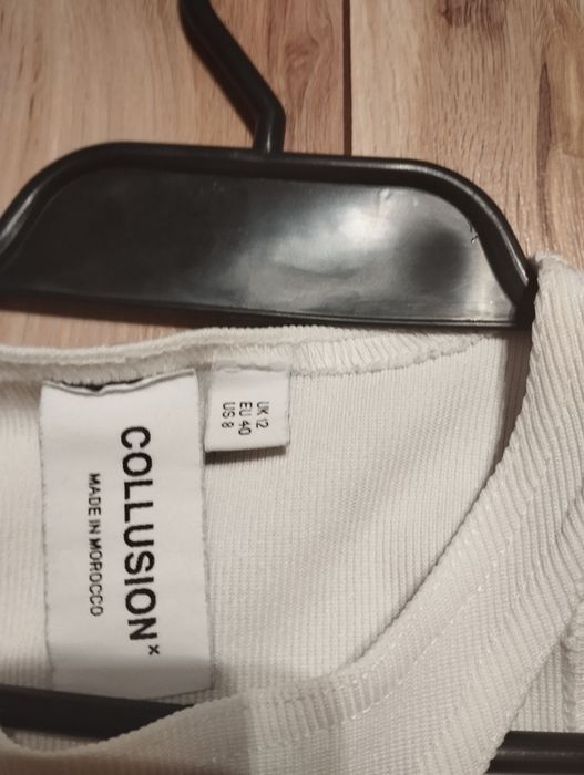 Top biały na jednej stronie długi rękaw M