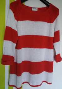 M(42/44) Damski sweter w czerwono-białe pasy Reserved