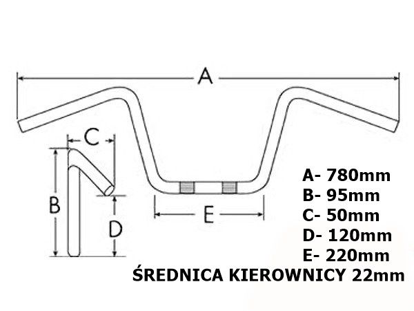 LEOSHI kierownica aluminiowa CROSS ENDURO 22 mm do crosa