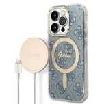 Etui Guess 4G Print MagSafe na iPhone 14 Pro Max + ładowarka indukcyjn