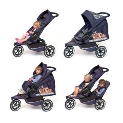 Carrinho de bebé (2 crianças) Phil&Ted + acessorios