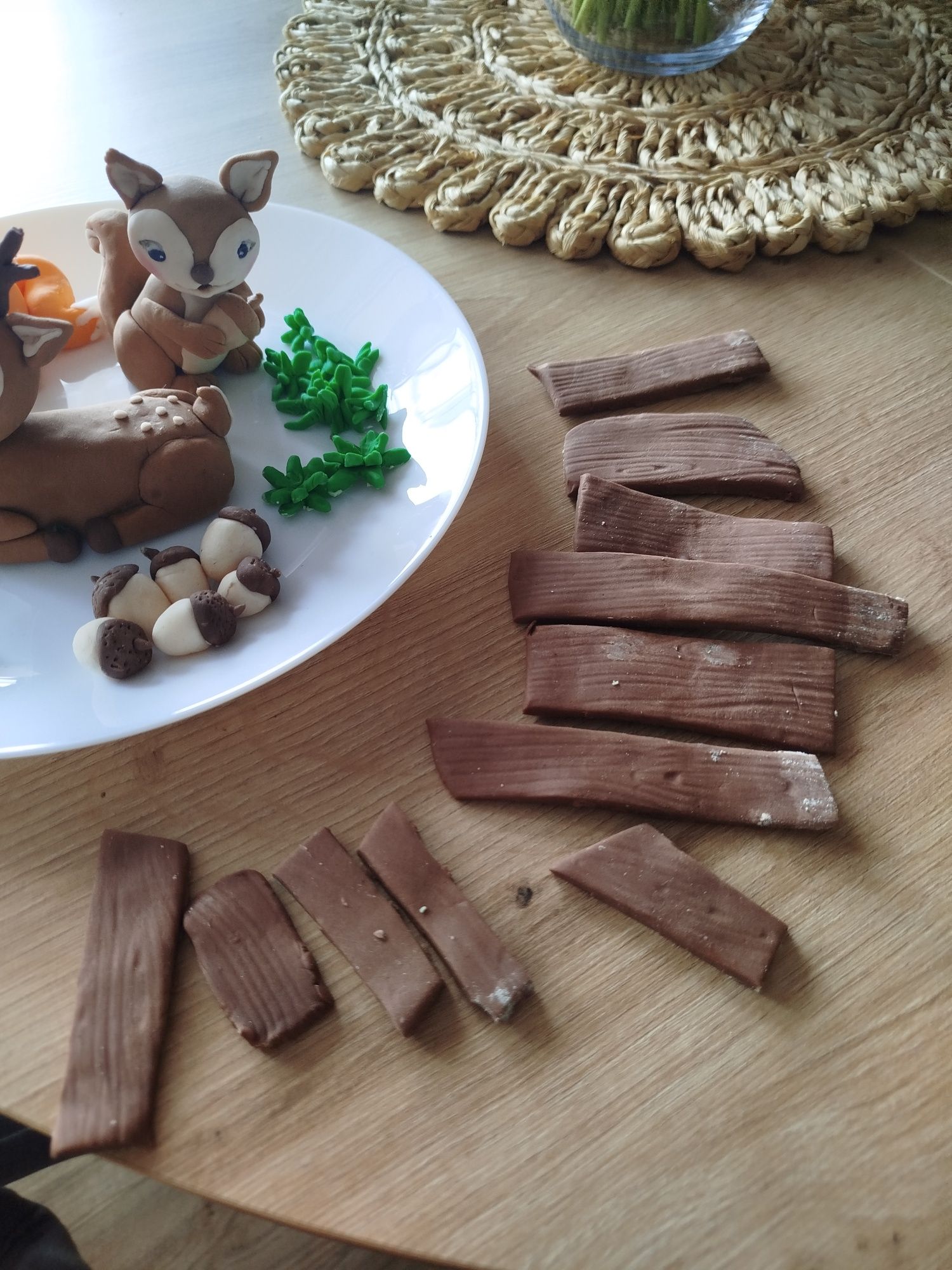 Ozdoby na tort z masy cukrowej leśne zwierzęta