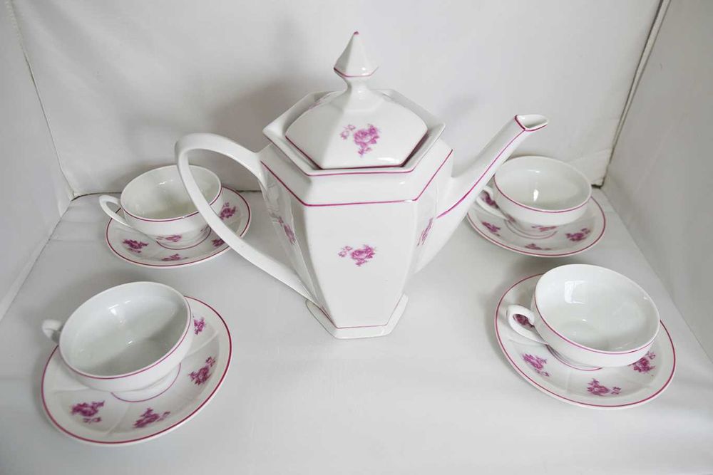 Conjunto de Chá antigo Porcelana Fina