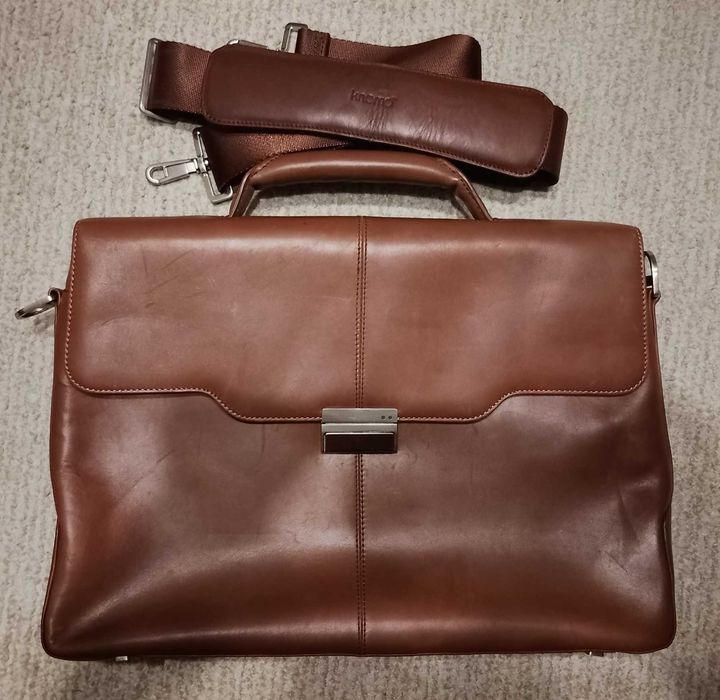 Кожаный портфель сумка для ноутбука 16", Knomo