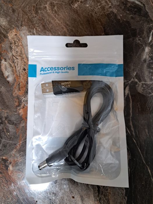 Кабель для роутера USB to DC 2,1 × 5,5 мм 12V
Кабель живлення US2.5 12