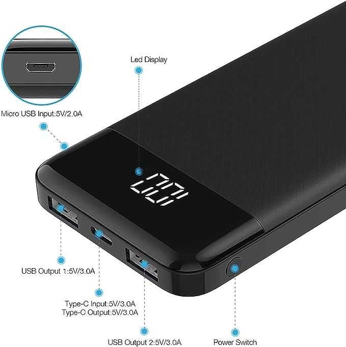 Powerbank Charmast 10400mAh czarny nowy