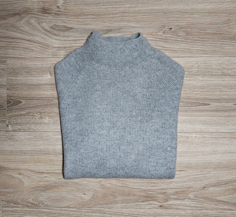 Sweter półgolf 100% kaszmir szary