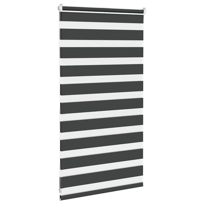 Vidaxl Roleta Zebra, Czarna, Szerokość Tkaniny 80,9 Cm, Poliester