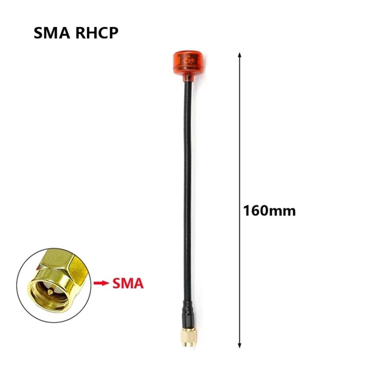 Антена 5.8G Pagoda ,RUCH Cherry RHCP-SMA-160mm. для FPV великий R дії.