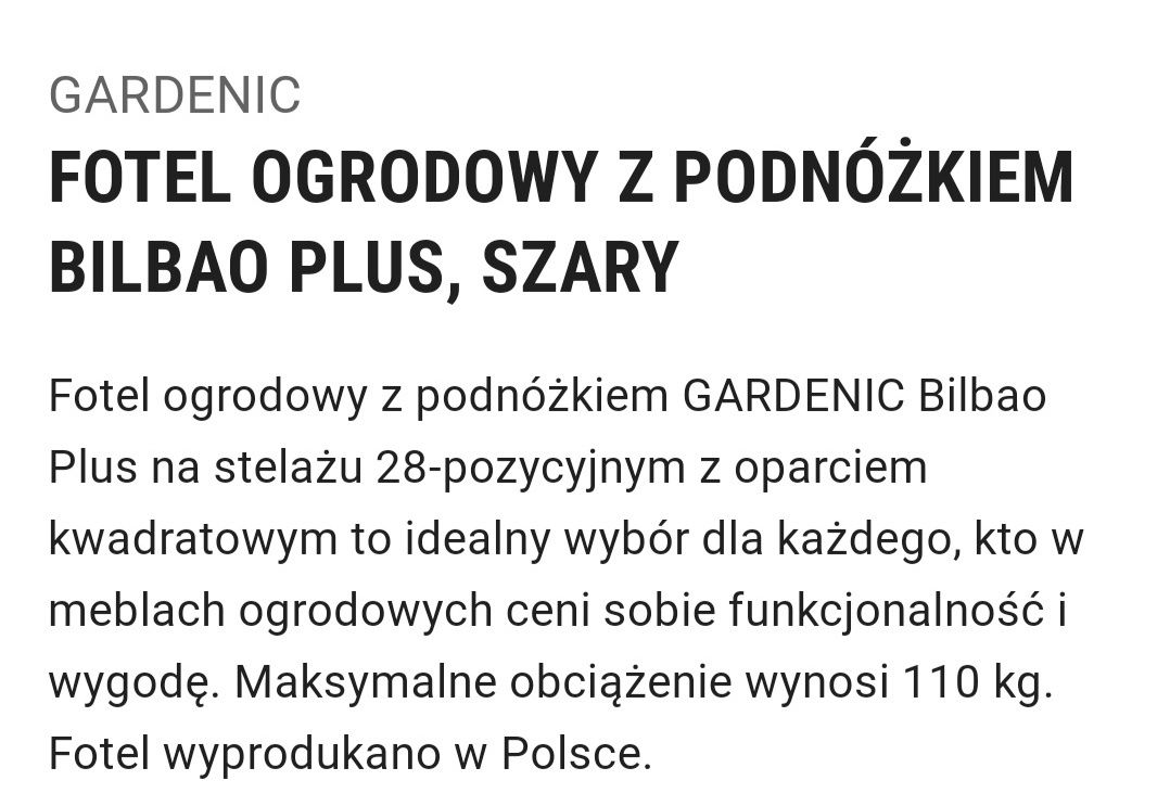 leżak ogrodowy nowy