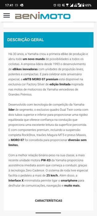 EBAIK Yamaha Moro edição limitada premium 30anos