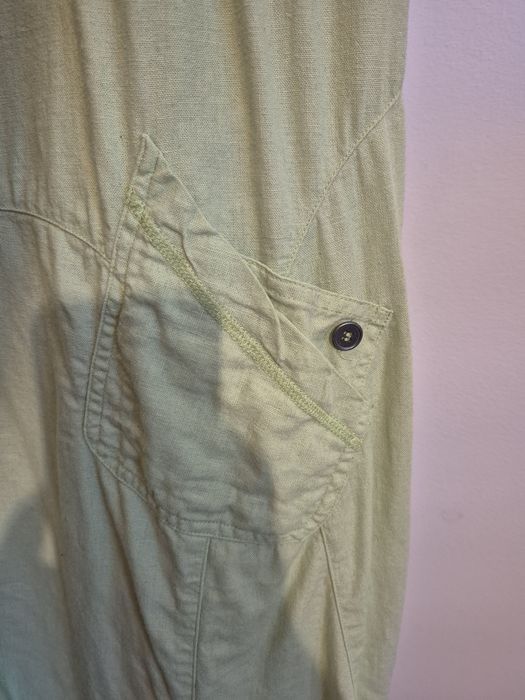 Sukienka letnia damska plażowa miejska len z domieszką mięta XXL