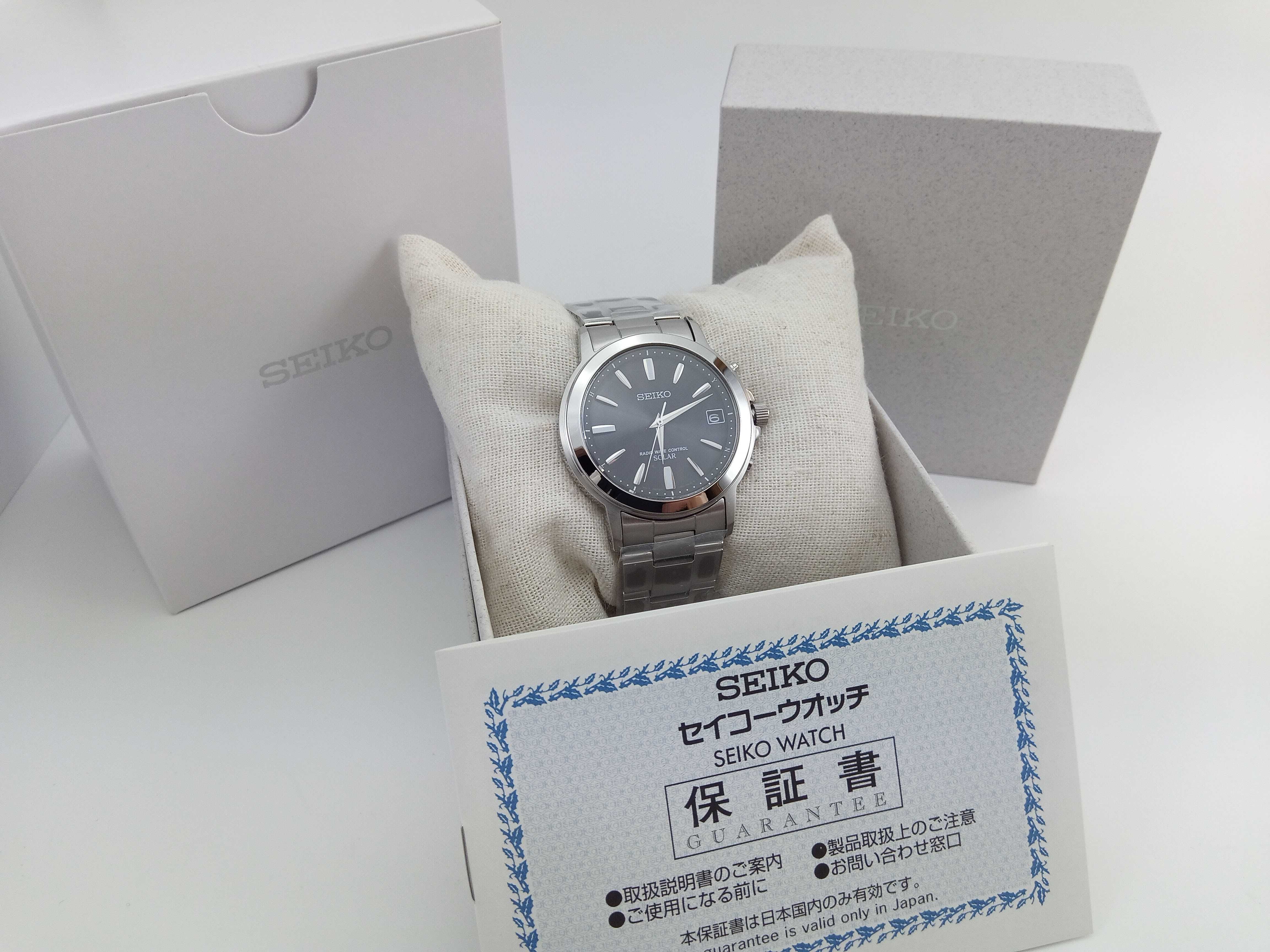 Мужские часы Seiko Solar SBTM169 солнечный заряд, радиоконтроль сапфир