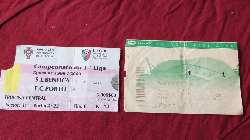 Bilhetes Futebol antigos