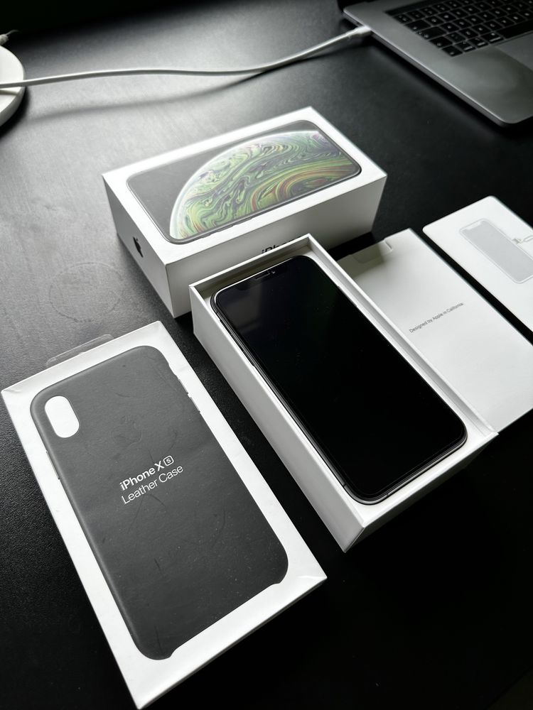 iPhone XS 64GB Space Grey - idealny + Leather Case