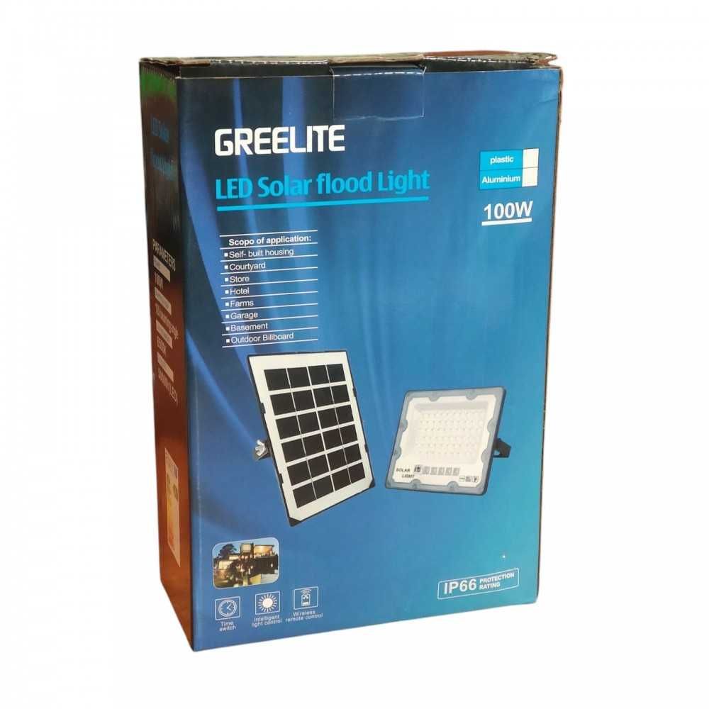 Фонарь уличный Greelite JX 007 100W с солнечной панелью и пультом