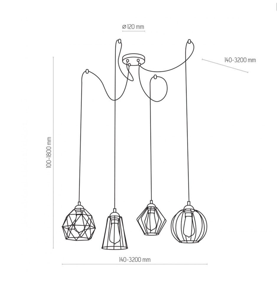 Lampa loft do jadalni - żarówki w komplecie