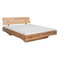 Wygodne i solidne łóżko dębowe lite z oparciem 160x200 cm Toretta
