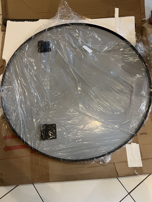 Okrągłe czarne lustro 80cm