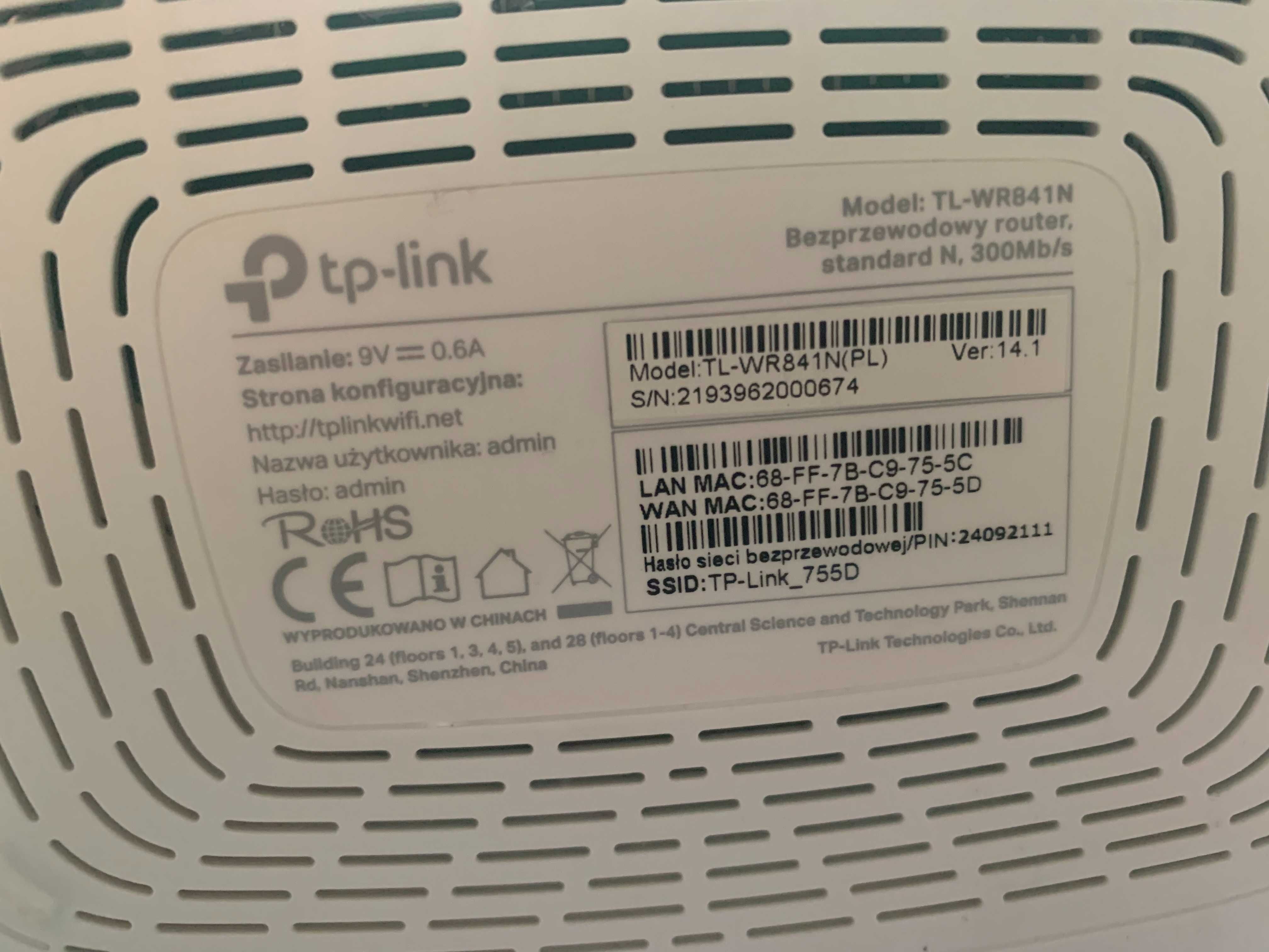 Router TP-LINK TL-WR841N 300MB/S